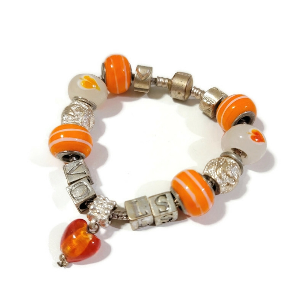University of Tennessee Vols charm bracelet. 7"